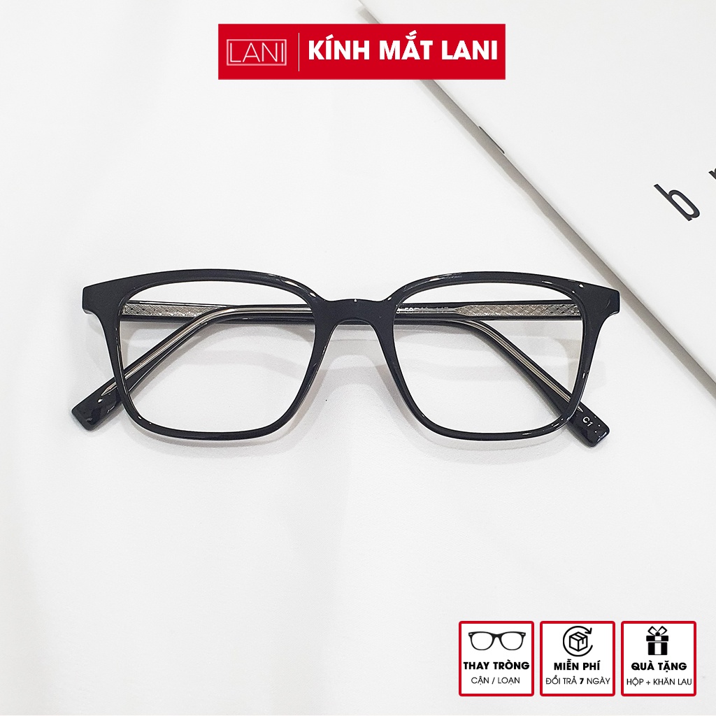 Gọng kính cận nam nữ dáng vuông lõi thép bền nhẹ Lani 17134 - Lắp mắt cận theo yêu cầu