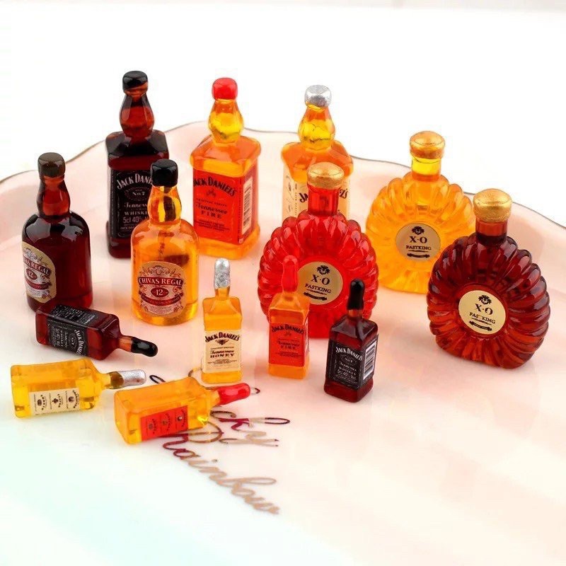 Mô hình chai rượu mini trang trí bánh sinh nhật
