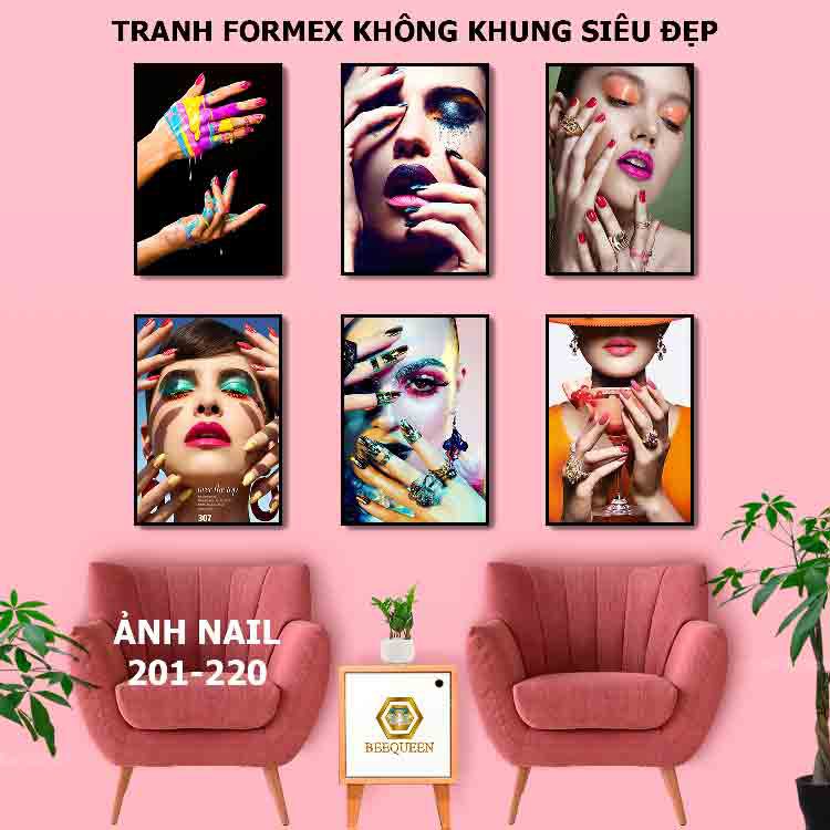 [Không khung] Album 20 Tranh Decor Tiệm Nail Cực Xinh - Không khung giá tốt | 201-220