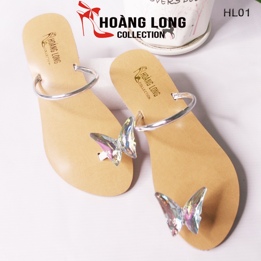 Dép kẹp đính đá thời trang HL01 cao 2cm