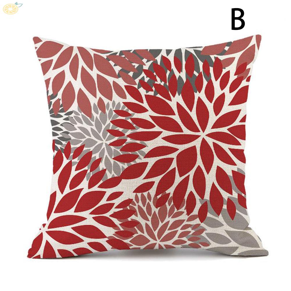 【VARSTR】Pillowcase 45x45cm Car Waist Geometric Floral Linen Pattern Pillow Cover