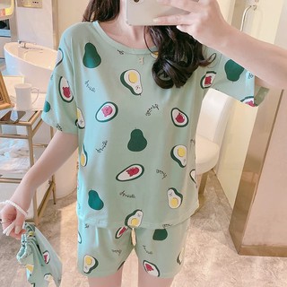 Sp sẵn - BỘ NGỦ NGẮN TAY HÌNH TRÁI BƠ MẶC MÙA HÈ HOT