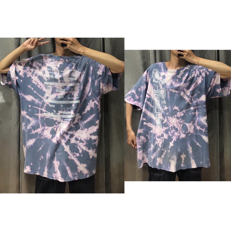 2HAND - ÁO THUN MỸ MÀU LOANG XANH DƯƠNG PHẦN 5/7 TIEDYE OVERSIZE DÁNG THỤNG RỘNG