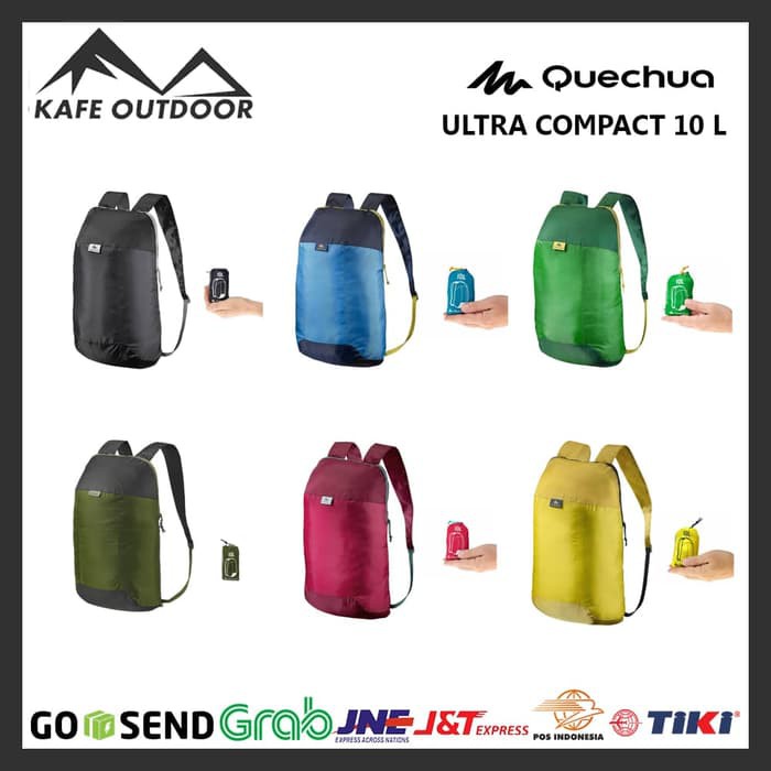 QUECHUA Balo Gấp Mini Chống Thấm Nước 10l 100% Chính Hãng