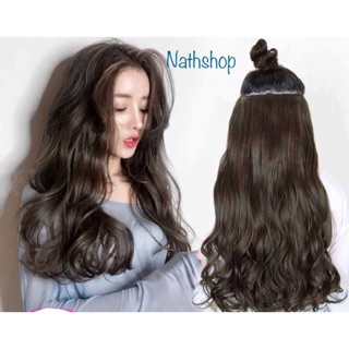 Tóc giả nửa đầu xoăn gợn sóng đẹp 60cm