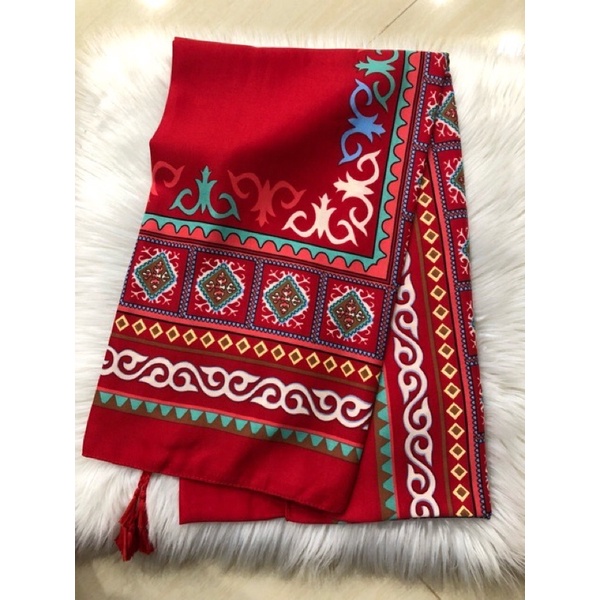 Khăn Choàng Họa Tiết Thổ Cẩm Đi Biển Phong Cách Vintage