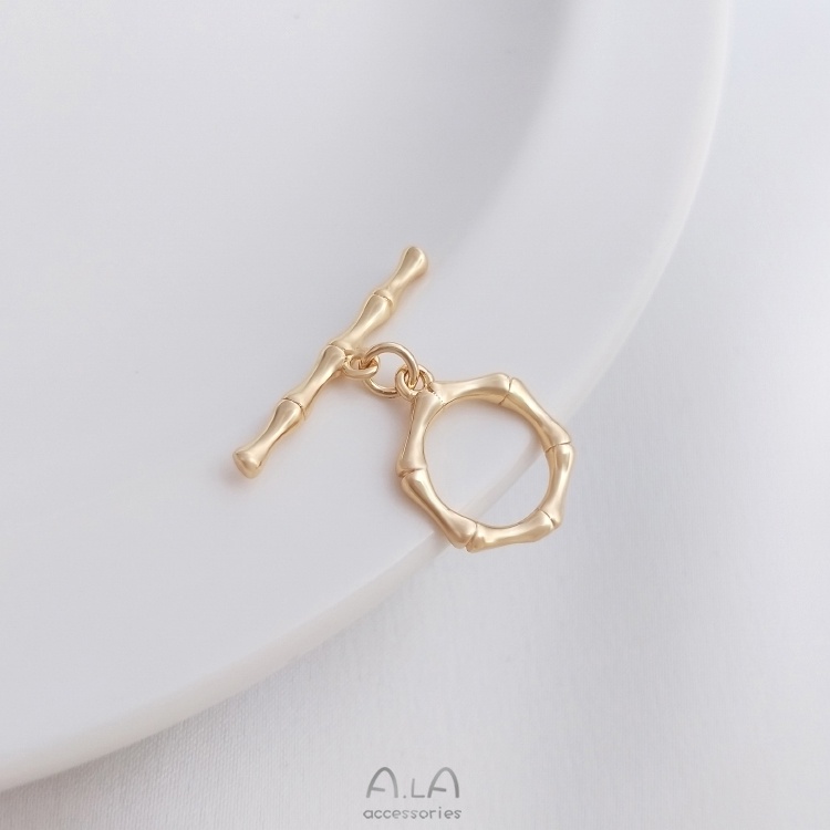 Khóa Vòng Tay/Dây Chuyền Thủ Công Hình Tròn/Tam Giác 14K Màu Vàng Đồng diy