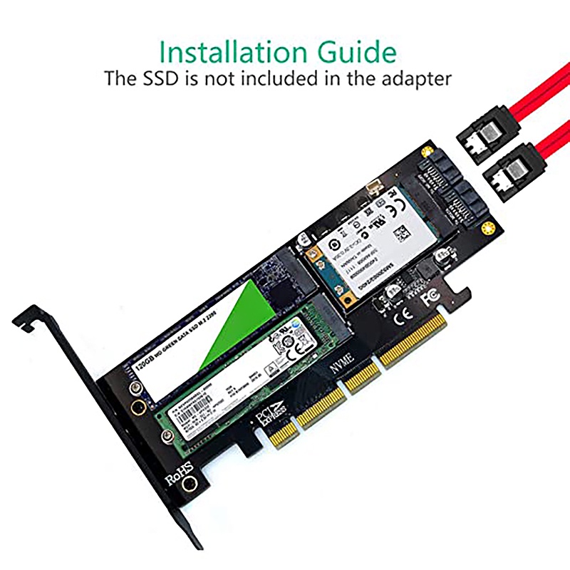 Card Chuyển Đổi Pci-E M.2 Nvme Ngff Sang Pci-E 4x B + M Key Msata