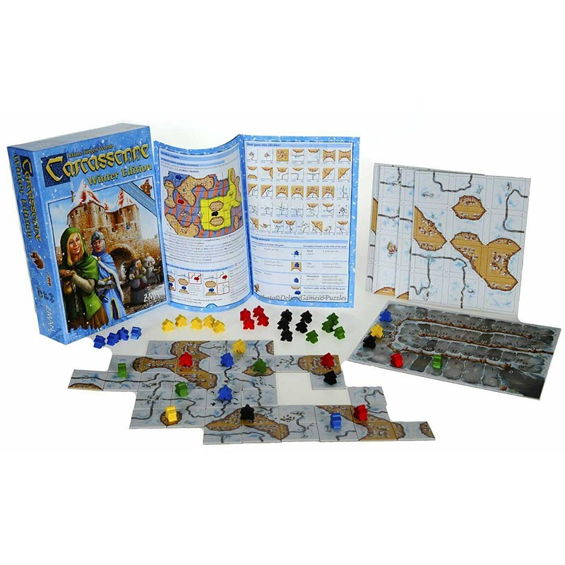 Carcassonne Winter Edition Trò chơi trên bàn cờ Board Game 2013 Core Base Family Card Game Party Fun Toys Chơi bài