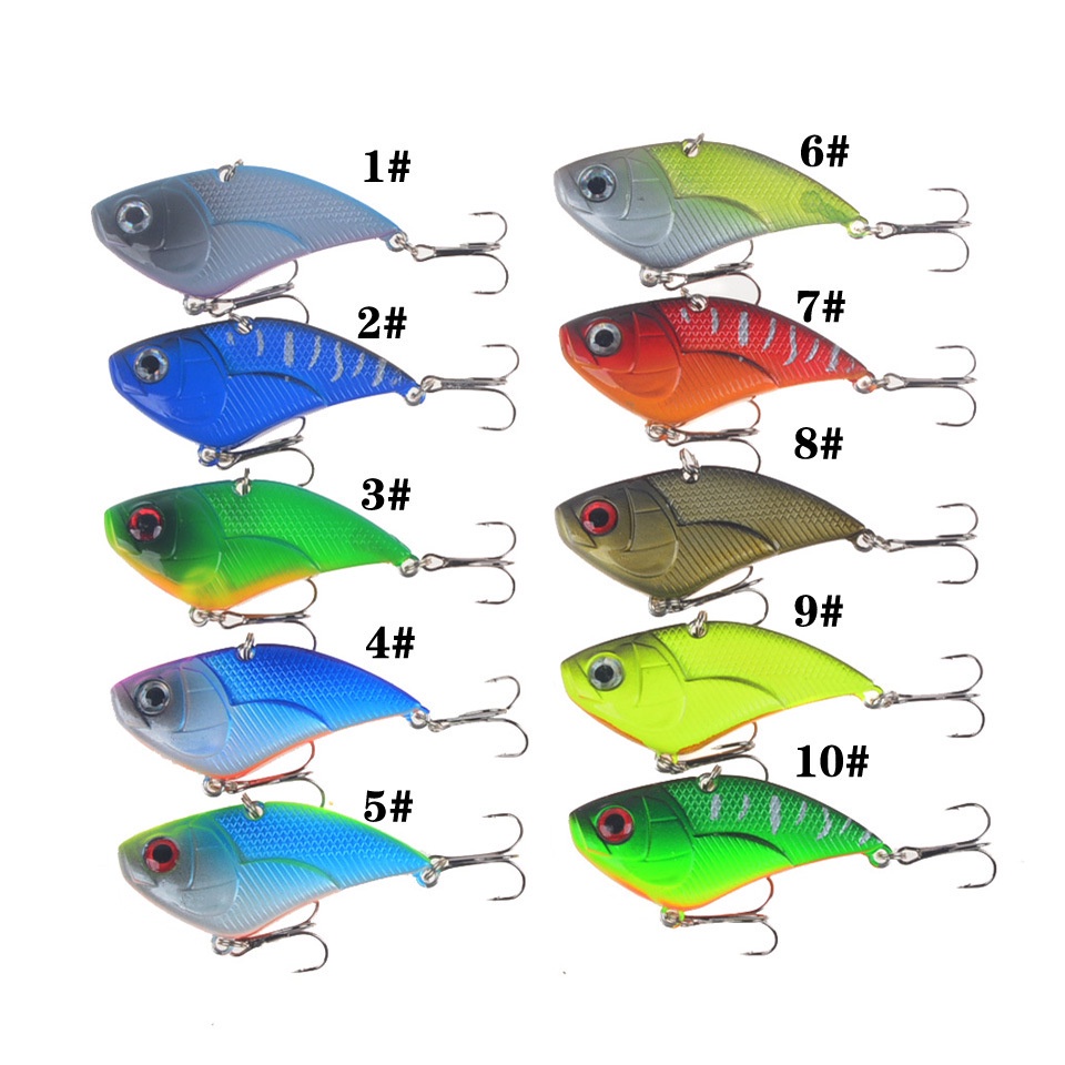 Mồi câu cá giả Lightning Wobbler bằng nhựa ABS có lưỡi câu VIB mắt cá 3D 5.1cm/14.5g