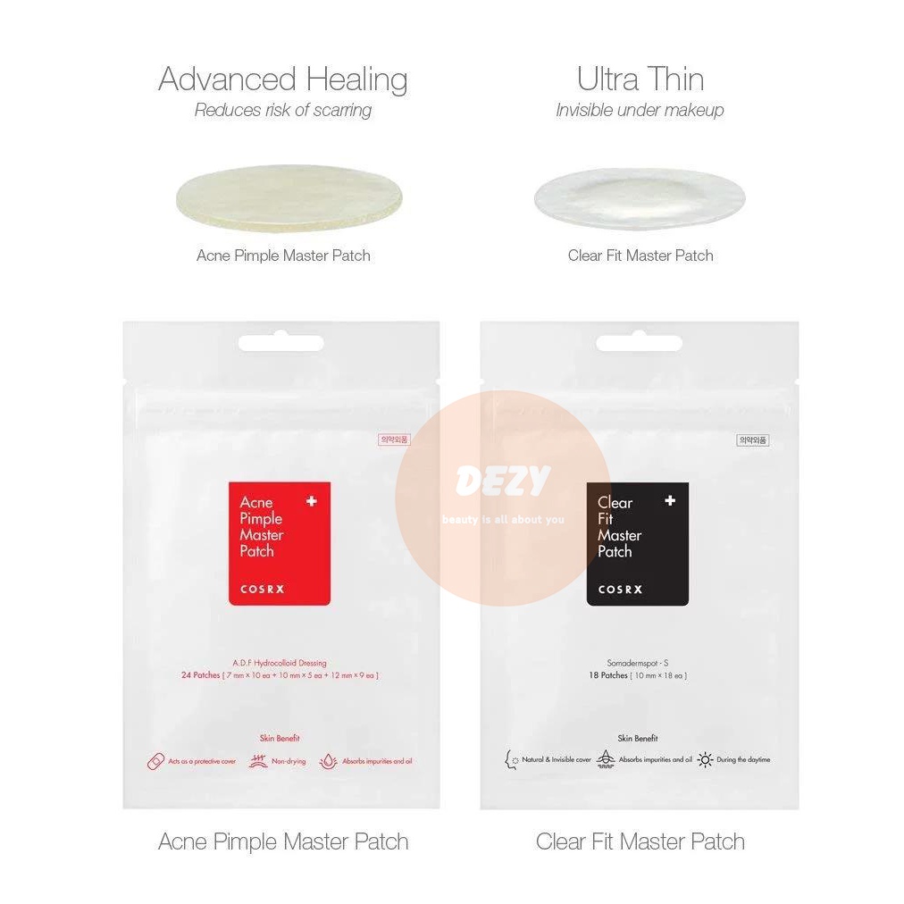 Miếng Dán Mụn Cosrx 24 Miếng Acne Patch Màu Đỏ &amp; Màu Đen - Dán Cho Da Mụn Da Nhạy Cảm Siêu Mỏng - Giảm Mụn Skincare Dezy