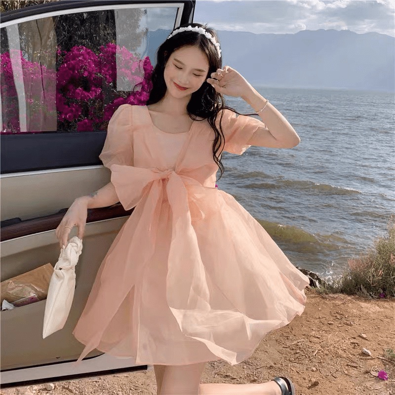 (Free Ship) HÀNG HOT LẠI VỀ - ĐẦM VOAN KIẾNG PHỐI NƠ ĐẸP LUNG LINH HÀNG QUẢNG CHÂU UP Shop VLTN