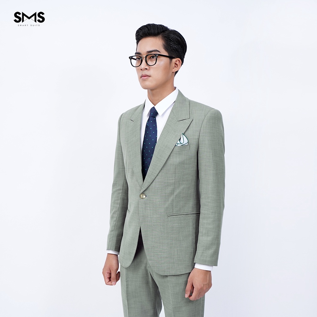 Vest nam xanh rêu, suits sartorial,1 khuy 2 túi, chuẩn form Smart Suits