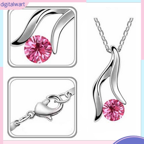 Bộ Vòng cổ + Bông Tai Mạ Bạc Đính Đá Sang Trọng Cho Nữ