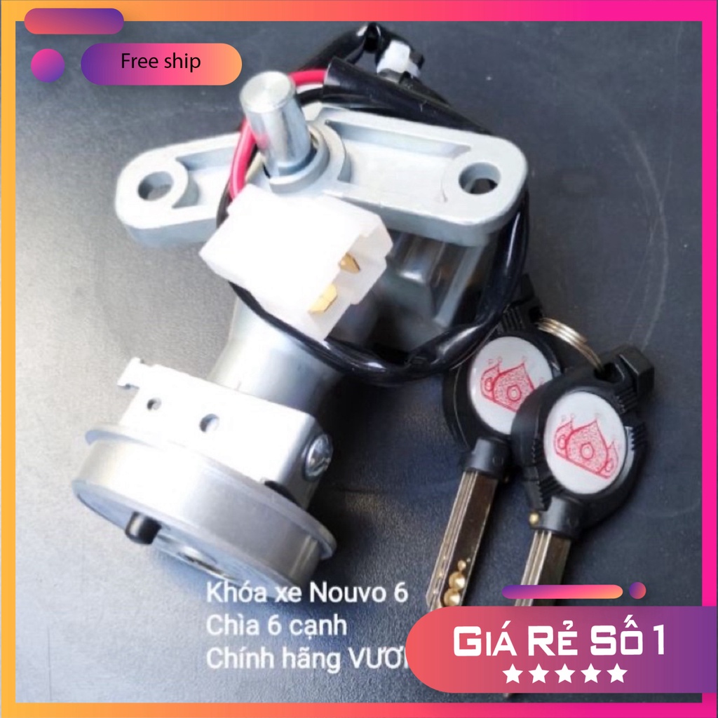 HCM- Bộ Ổ Khoá Xe Nouvo 6 Chìa 6 Cạnh Chống Trộm Cao Cấp Chính Hãng VƯƠNG NIỆM ĐỒ CHƠI XE MÁY GIÁ SỈ