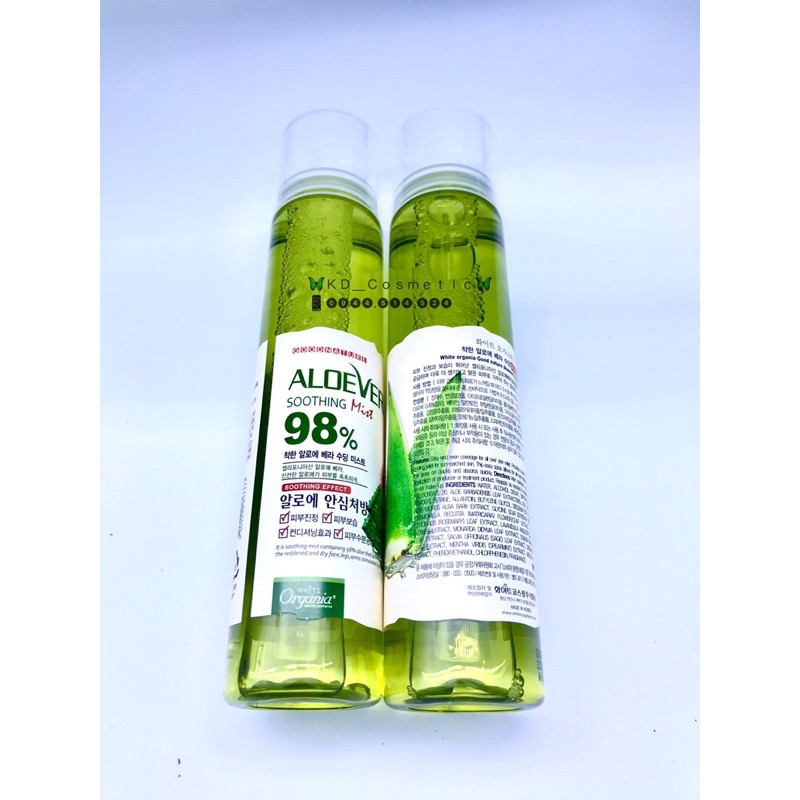 Xịt khoáng lô hội nha đam Aloe Vera Soothing Mít 98%