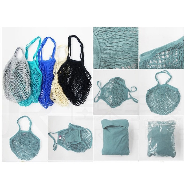 ☛☏❤Reusable Fruit Shopping String Grocery Shopper Cotton Tote Mesh Woven Net Bag