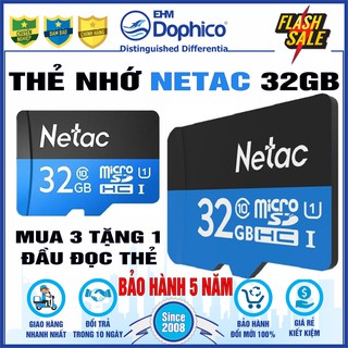 Thẻ nhớ Netac 32GB Class10 – Mua từ 3 tặng 1 đầu đọc thẻ – CHÍNH HÃNG – Bảo hành 5 năm – Thẻ nhớ chuyên dùng cho Camera