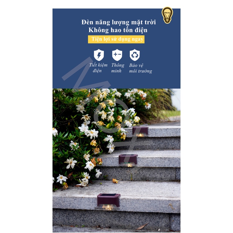 Đèn LED SOLAR chiếu sáng gắn bậc cầu thang sử dụng năng lượng mặt trời dùng trang trí Decor tiện dụng MOXI.