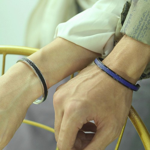 Vòng Tay Nam Kiểu Chữ C Titan Ko Đen TT 3254