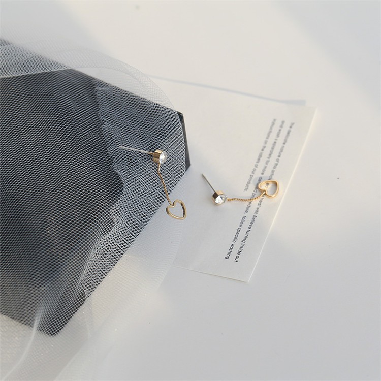 Khuyên tai mặt trái tim đính đá thời trang xinh xắn cho nữ A405