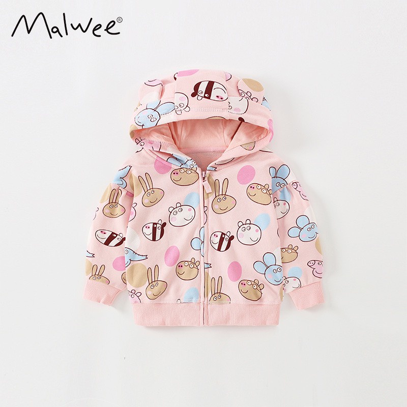 BST Áo Khoác Nỉ Malwee Hồng Hoạ Tiết Mẫu Mới 2023 Cho Bé Gái P1 - Jumping Beans Official Store