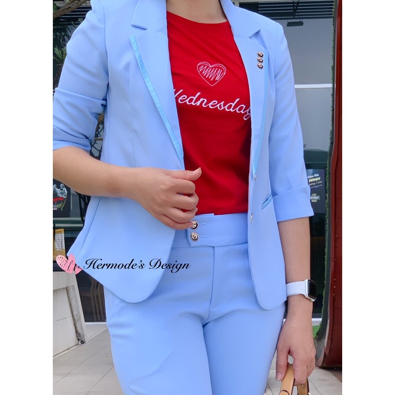 Set Vest Dáng Ngắn Tay Lỡ Quần Tây [ Hàng Cao Cấp] | BigBuy360 - bigbuy360.vn