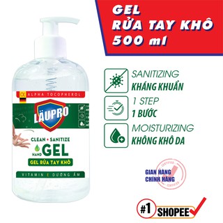 [MUA 1 TẶNG 1_ SALE SỐC] NƯỚC RỬA TAY KHÔ LÄUPRO (Laupro) -75% CỒN TINH KHIẾT - VITAMIN E 100% ĐỨC-BYT cấp phép