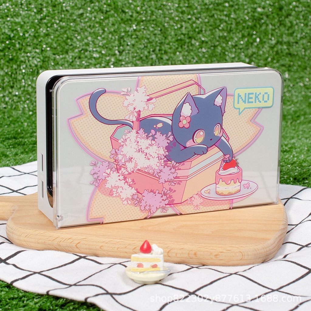 Vỏ Bảo Vệ Hộp Sạc Máy Chơi Game Switch V1 V2 / OLED Hình Mèo NEKO Dễ Thương