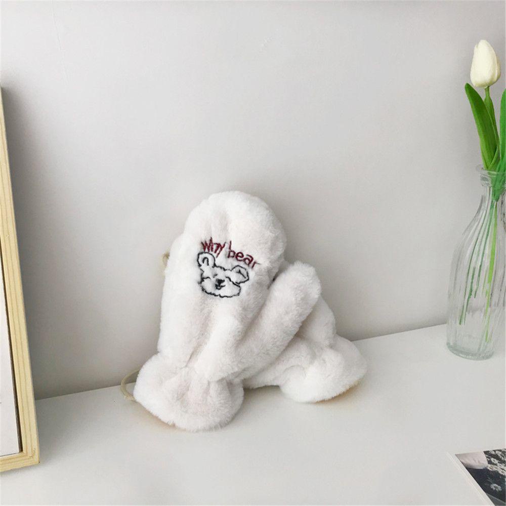 ME 1 Đôi Găng Tay Hở Ngón Hình Gấu Nhồi Bông