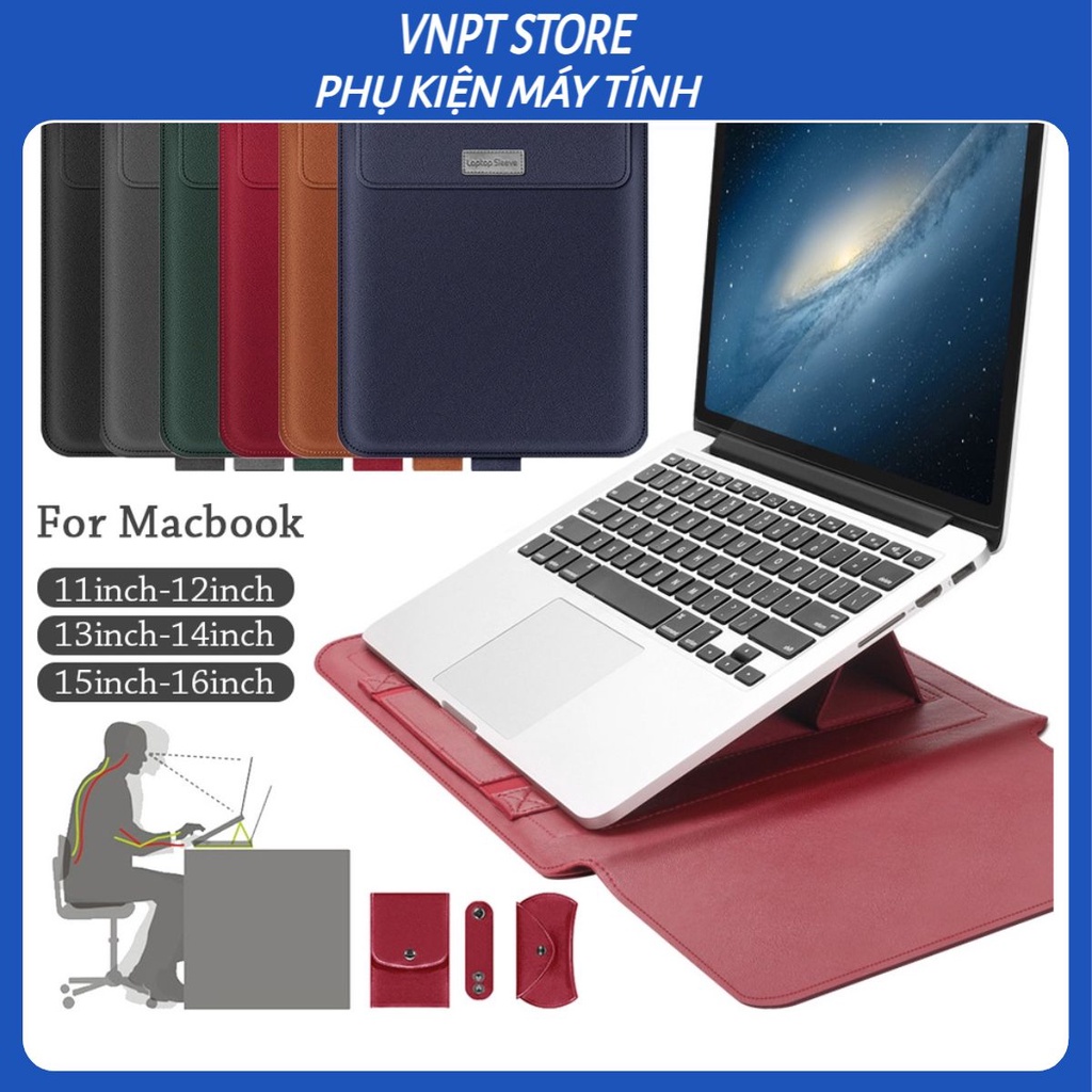 Túi da PU đựng máy tính xách tay thích hợp cho dòng Macbook Air Pro/Macbook Air 11/12/13.3/15.4 inch