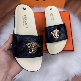 Dép versace 💖𝐅𝐑𝐄𝐄𝐒𝐇𝐈𝐏💖dép quai ngang - dép nam đế cao su Full size Nam mã DG09