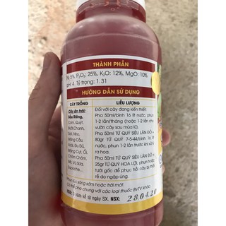 PHÂN BÓN LÁ TỨ QUÝ SIÊU LÂN ĐỎ 500ML