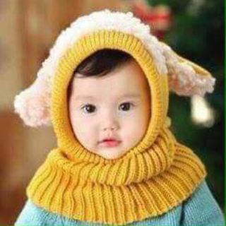 Mũ len lông cừu cho bé