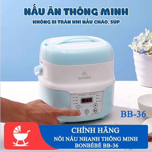 [ CHÍNH HÃNG ] NỒI NẤU NHANH THÔNG MINH BONBÉBÉ BB-36 DUNG TÍCH 2L