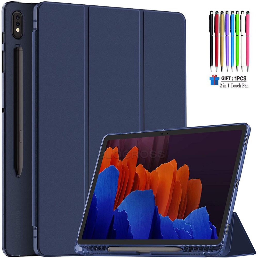 Bao Da Máy Tính Bảng Từ Tính Tự Động Tắt/Mở Kèm Giá Đỡ Bút Chì Cho Samsung Galaxy Tab S7 FE 12.4 inch S8/S7 Plus 2022 T735 X800