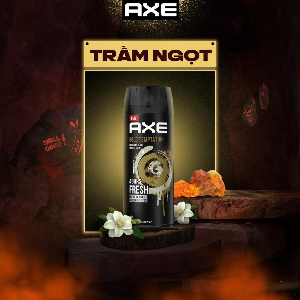 Xịt nước hoa khử mùi toàn thân nam Axe Gold Temptation / Black 135ml