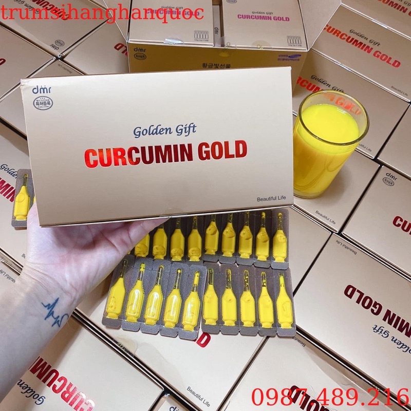 Tinh Chất Nghệ , Tinh Nghệ Nano Curcumin Gold  Hàn Quốc  Mẫu Mới  Hộp 100tep [ Auth ]