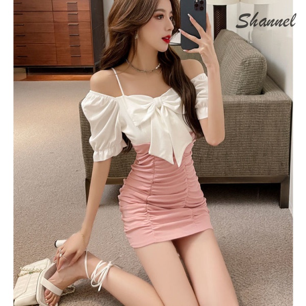 Đầm Ôm Hai Dây Hở Vai Thời Trang Gợi Cảm Dành Cho Nữ