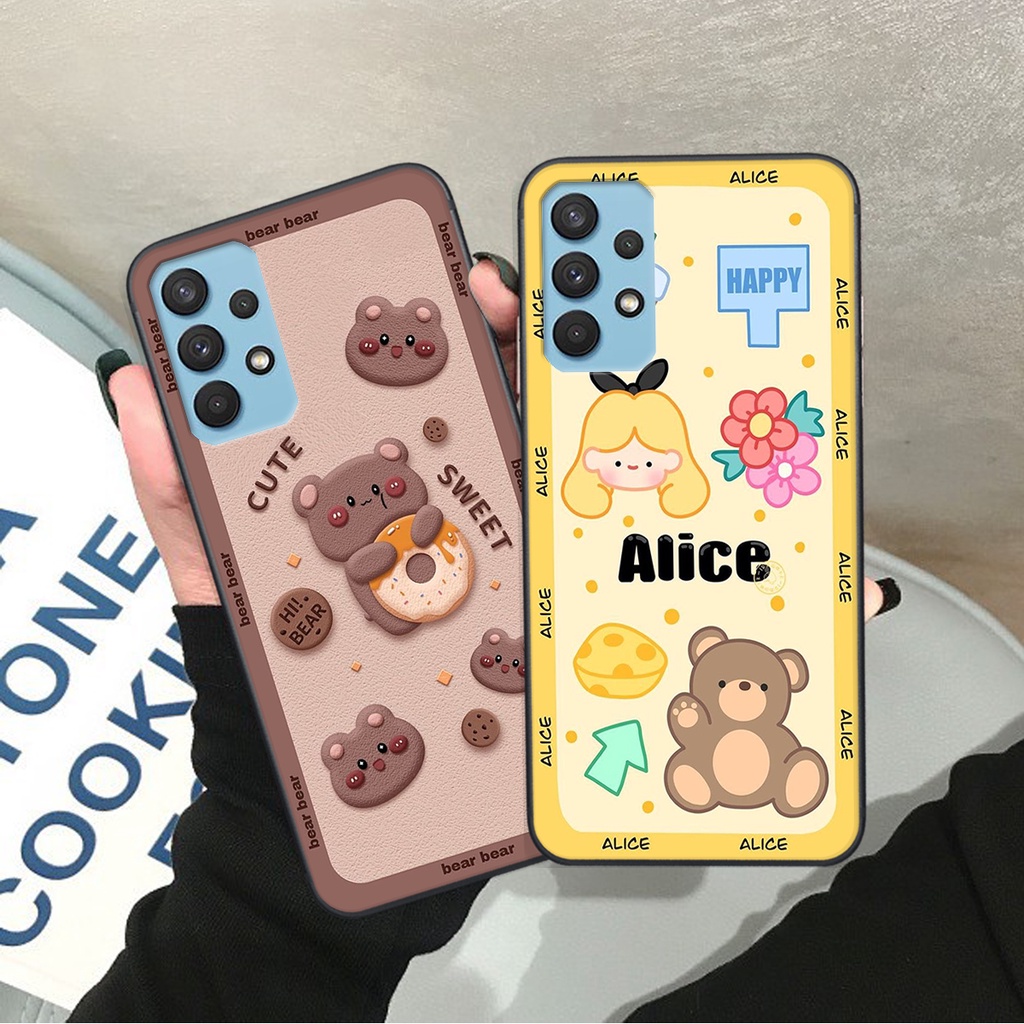Ốp lưng Samsung Galaxy A32 4G / A32 5G / A72 in hình Gấu nâu - hồng, Gấu Be@rick  cực CUTE, DỄ THƯƠNG
