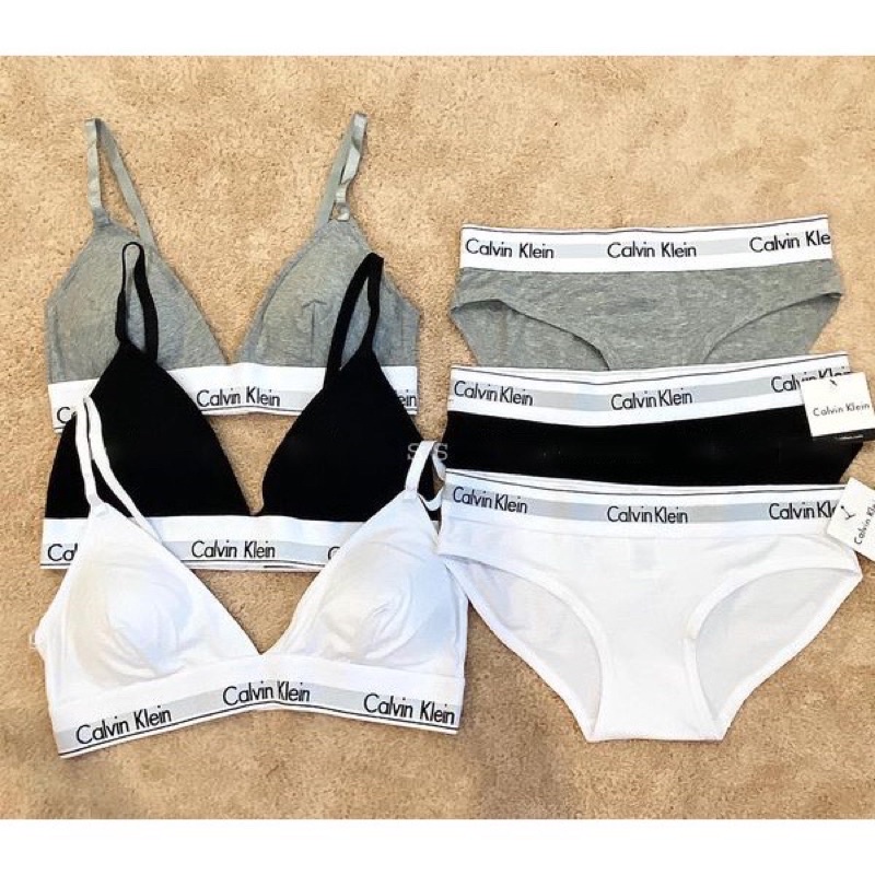 LOẠI 1 CAO CẤP] Set bộ Calvin Klein cotton CÀI KHUY có khe nhét mút (kèm mút) - HÀNG CHUẨN CAO CẤP | BigBuy360 - bigbuy360.vn