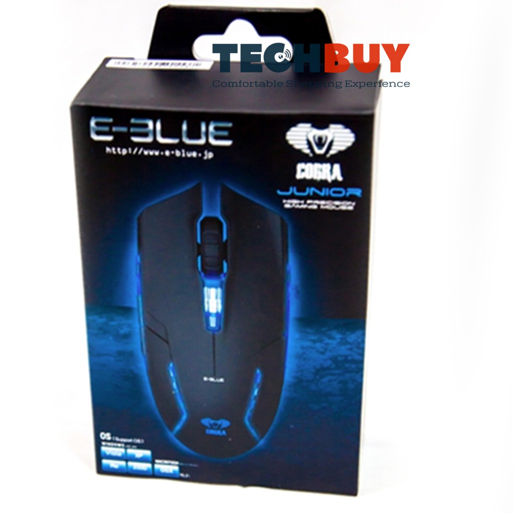 Chuột gam thủ E-Blue EMS151BK Led I Màu đen I BH 12 Tháng I Gaming Mouse EBlue Cobra Junior II Led EBlue EMS151 Black | BigBuy360 - bigbuy360.vn