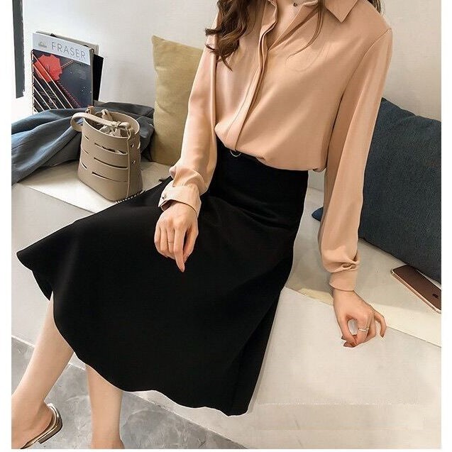 Áo sơ mi nữ công sở cao cấp kiểu dáng Hàn Quốc nhiều màu sắc chất liệu vải Lụa hàn thoáng mát