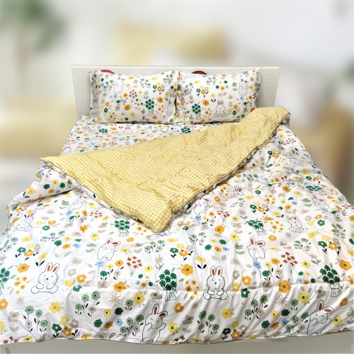 Bộ Chăn Ga Giường Accasa 03-05 Món Cotton Poly Flowers NATURE PASSION 550 Sợi Chống Phai Nhăn Xù Lông Malaysia