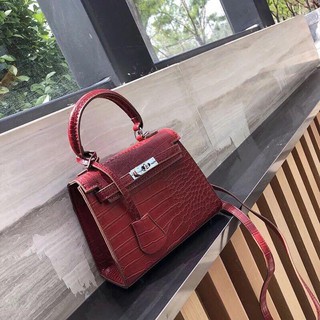Túi Kelly vân rắn size 20cm