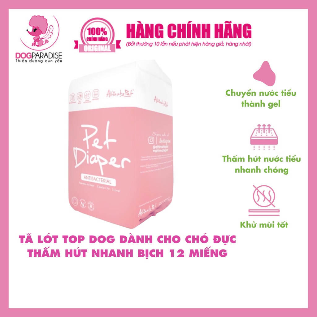 Tã quần Pet Diaper kháng khu.ẩn dành cho chó cái cỡ lớn size S/M/L/XL - Dog Paradise