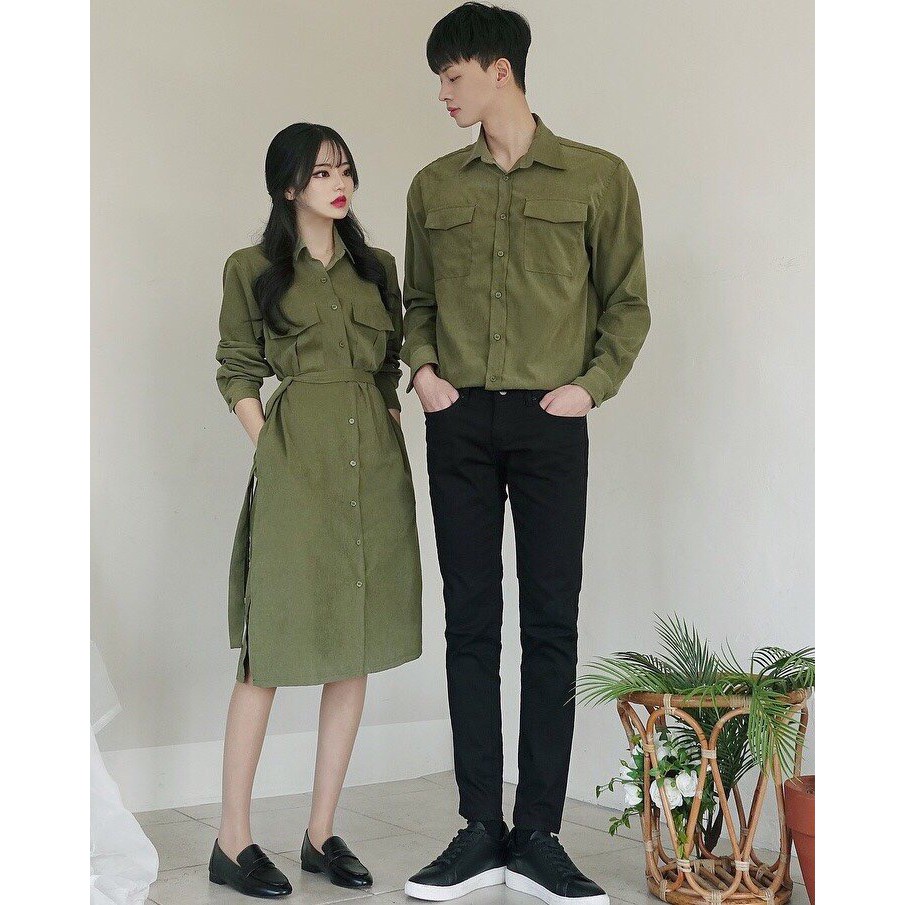 set cặp váy áo sơ mi tình nhân, set tình yêu giá 1 cặp