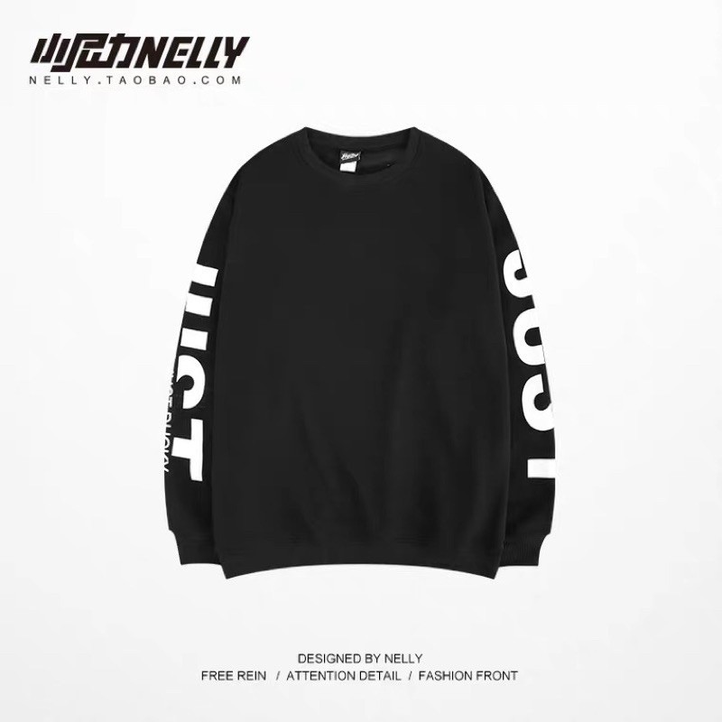 Áo sweater nỉ bông Nelly dáng unisex form rộng JUST 24 50