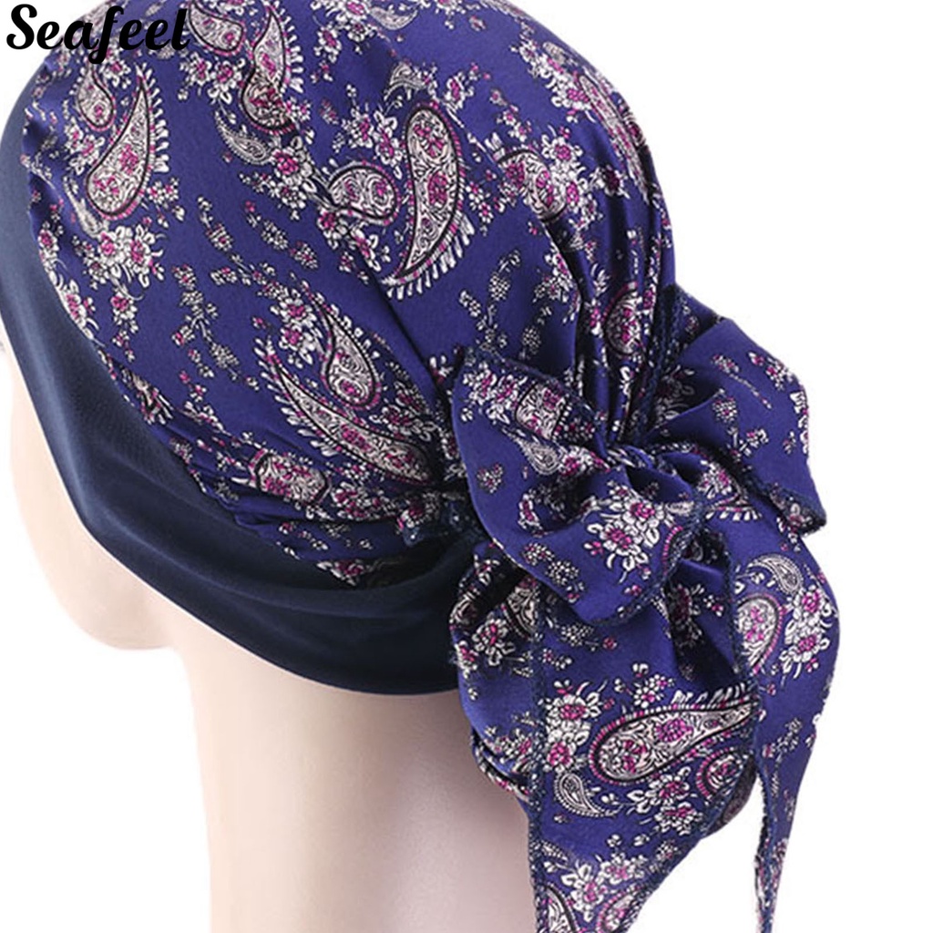 sf_ Skin-friendly Head Wrap Imitation Silk Women Turban Cap Smooth Hair Accessories