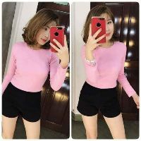Áo thun gân tay dài body , áo thun gân tay dài tôn dáng- Ruby Clothing A01